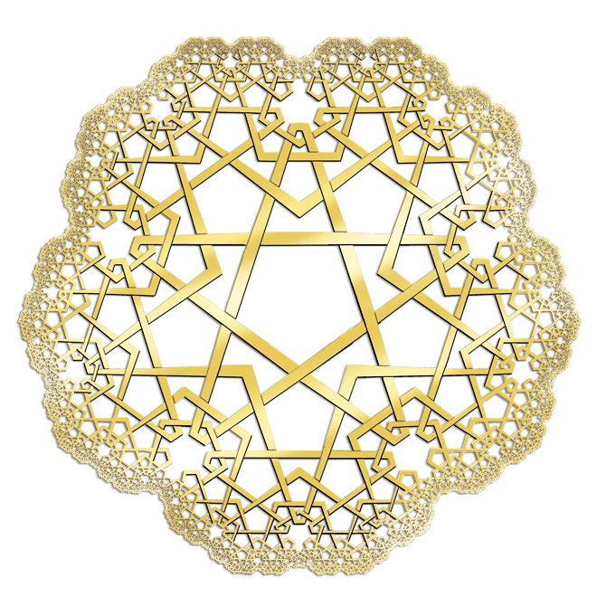 fractal design with 5-fold symmetry
